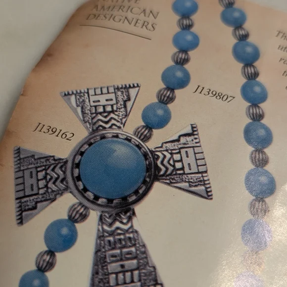 Carolyn Pollack & Roderick Tenorio Cross Enhancer Pendant w/ Turquoise Necklace - Picture 9 of 13